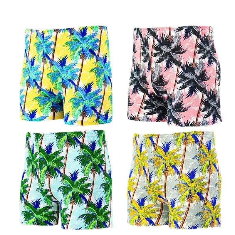 New Fashionable men's printed beach pants quick drying flat angle shorts swimming casual beach vacation swim shorts pants