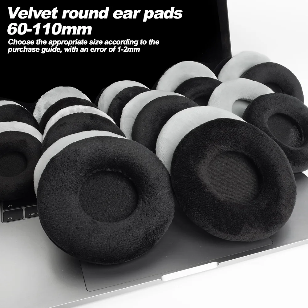 Round velvet 6CM/60mm-11CM/110mm earpads AKG SONY Audio-Technica Sennheiser Pioneer Foam Headphones Repair Accessories Earmuffs