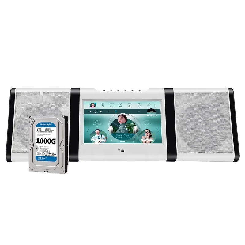 ktv player android karaoke box touch screen karaoke player with wireless microphone system 10.1inch lcd