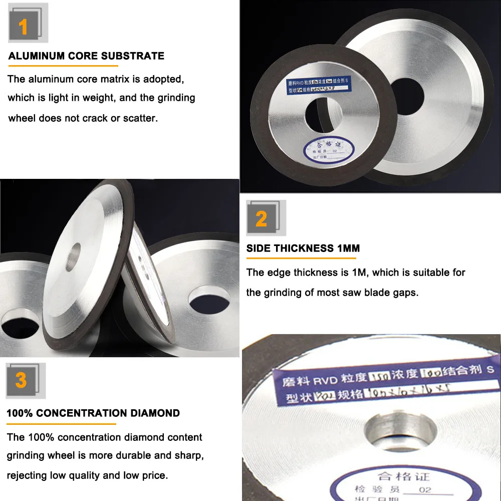 1PC Diamond Grinding Wheel Cutting Disc 100/125/150mm Resin Bond Grinder for Tungsten Steel Milling Cutter Sharpener 150/320Grit cutting disc grinding disc abrasive wheel grinding wheel