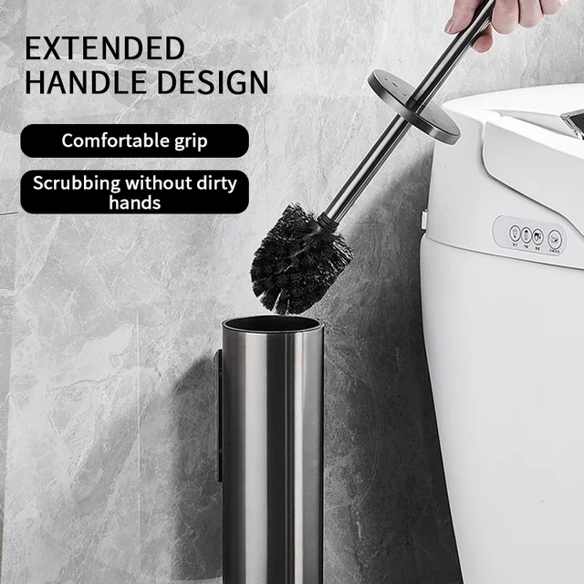 แปรงห้องน้ําคุณภาพสูงติดผนัง 304 สแตนเลสทําความสะอาดเครื่องมือไม่มีเจาะอุปกรณ์ห้องน้ํา WB8713 3