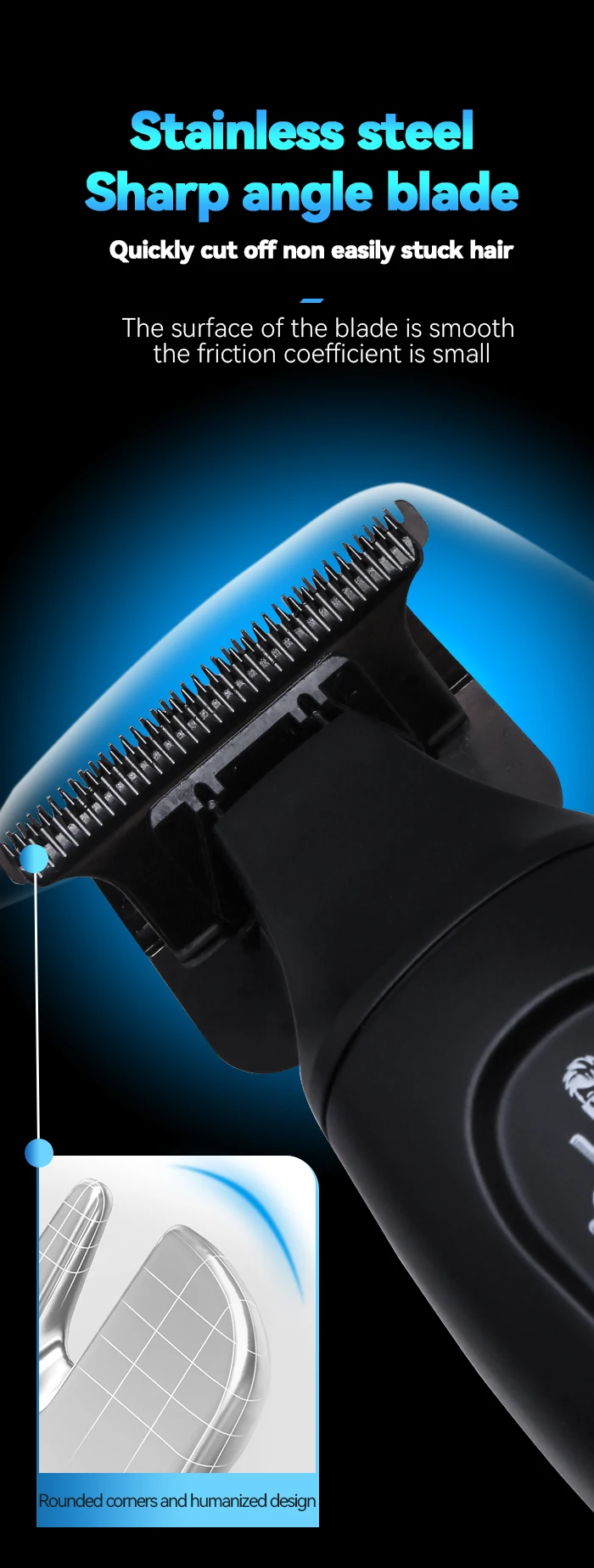 Kemei1747 Elektrische Haarschneidemaschine Kabelloser Haarschneider Professioneller Wiederaufladbarer Bartschneider Herren-Designtrimmer Friseurgerät – Detail 2