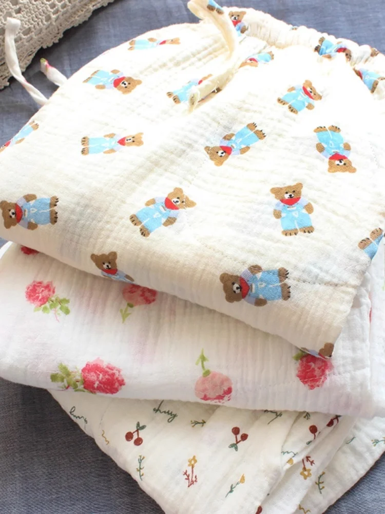Tulip Summer Mosquito-Resistant Loose Thin Cartoon Cute Women's Sleepwear Pants Casual Home Leisure High Waist Long Pants_voghion.com