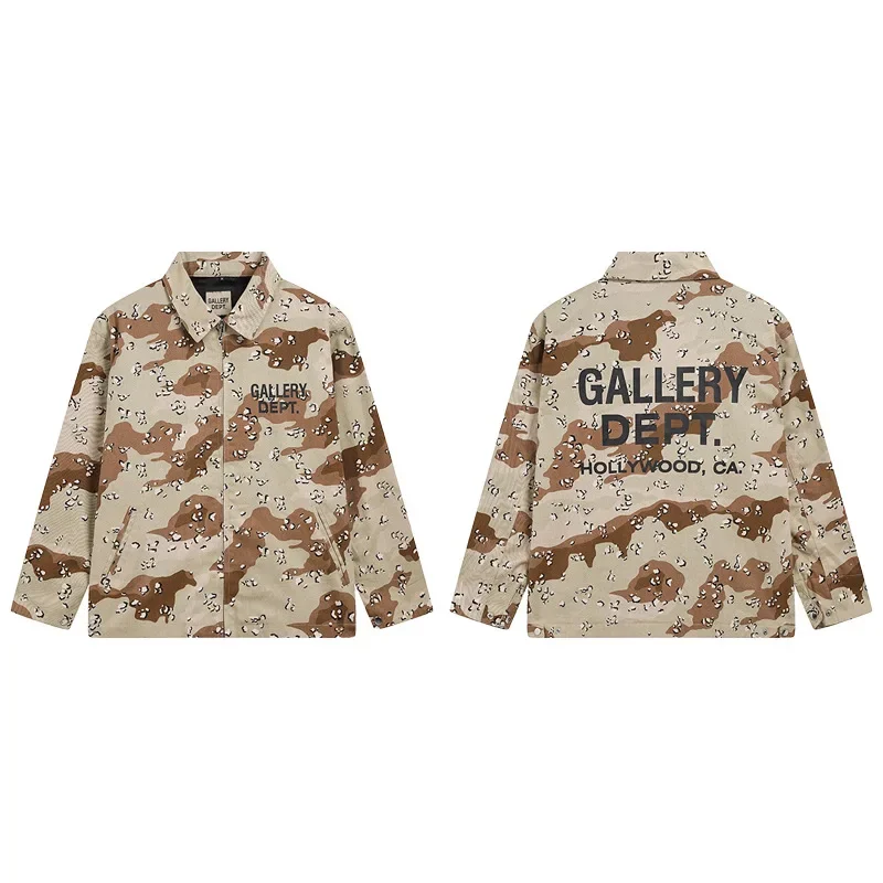 

New 2024 Gallery Dept Hoodie American vintage zippered cardigan hoodie zipper jacket label men and women camo