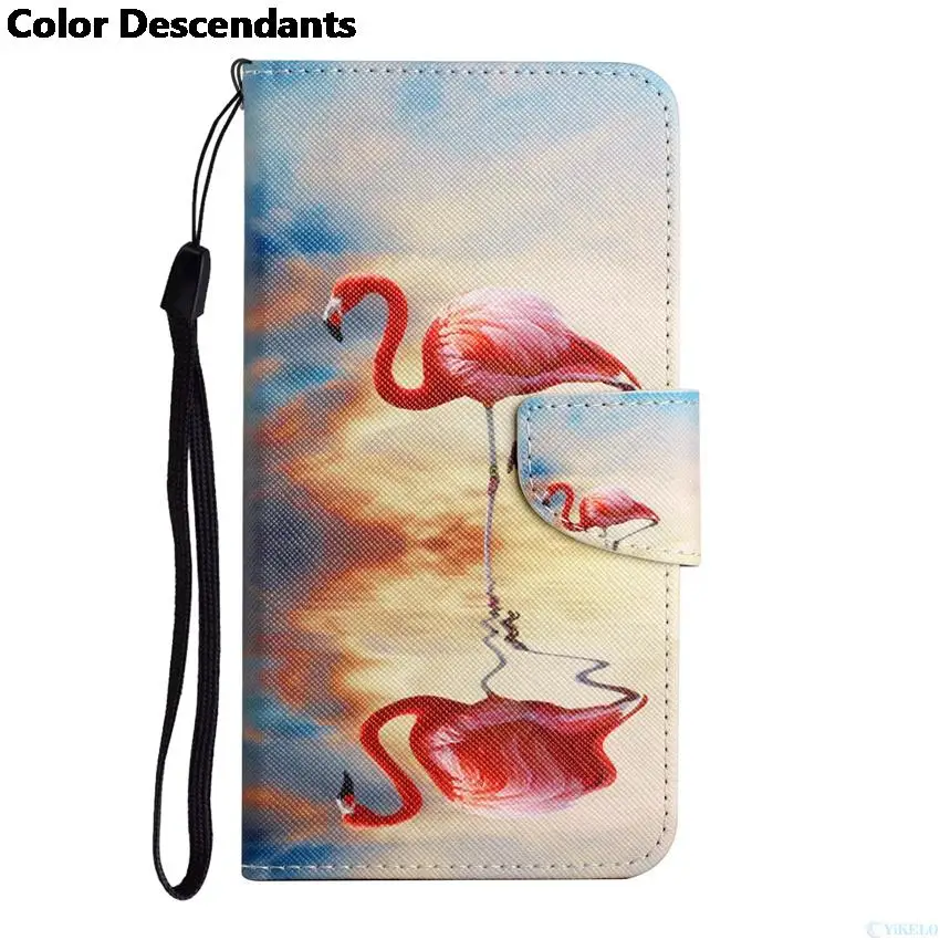 Elegant Flip Wallet Leather Case with Butterfly, Flower, Cat, and Flamingo Design