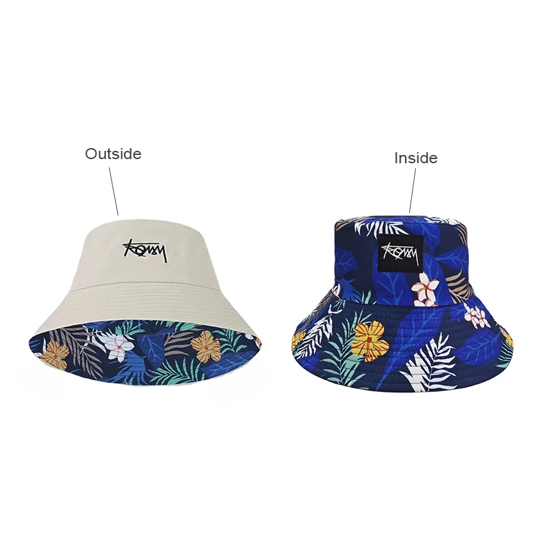 Sun hats fisherman hat sunscreen hats bucket hats sun hat Bocca Big Visor Brim Bucket Hat Reversible Hawaii Hats Double Sides Embroidery Unisex Summer Casual Hip Hop