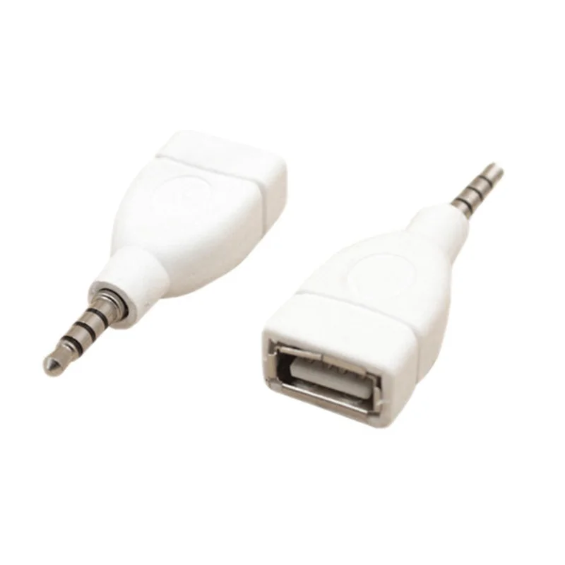 

Converter Adapter USB 2.0 Female To 3.5mm Male AUX Audio Car Plug Jack White