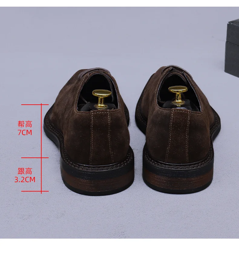 가죽 플러스 사이즈 영국 스타일 스웨이드 누벅 패션 비즈니스 옥스퍼드 남성용 캐주얼 신발 (오피스, 웨딩, 파티용)