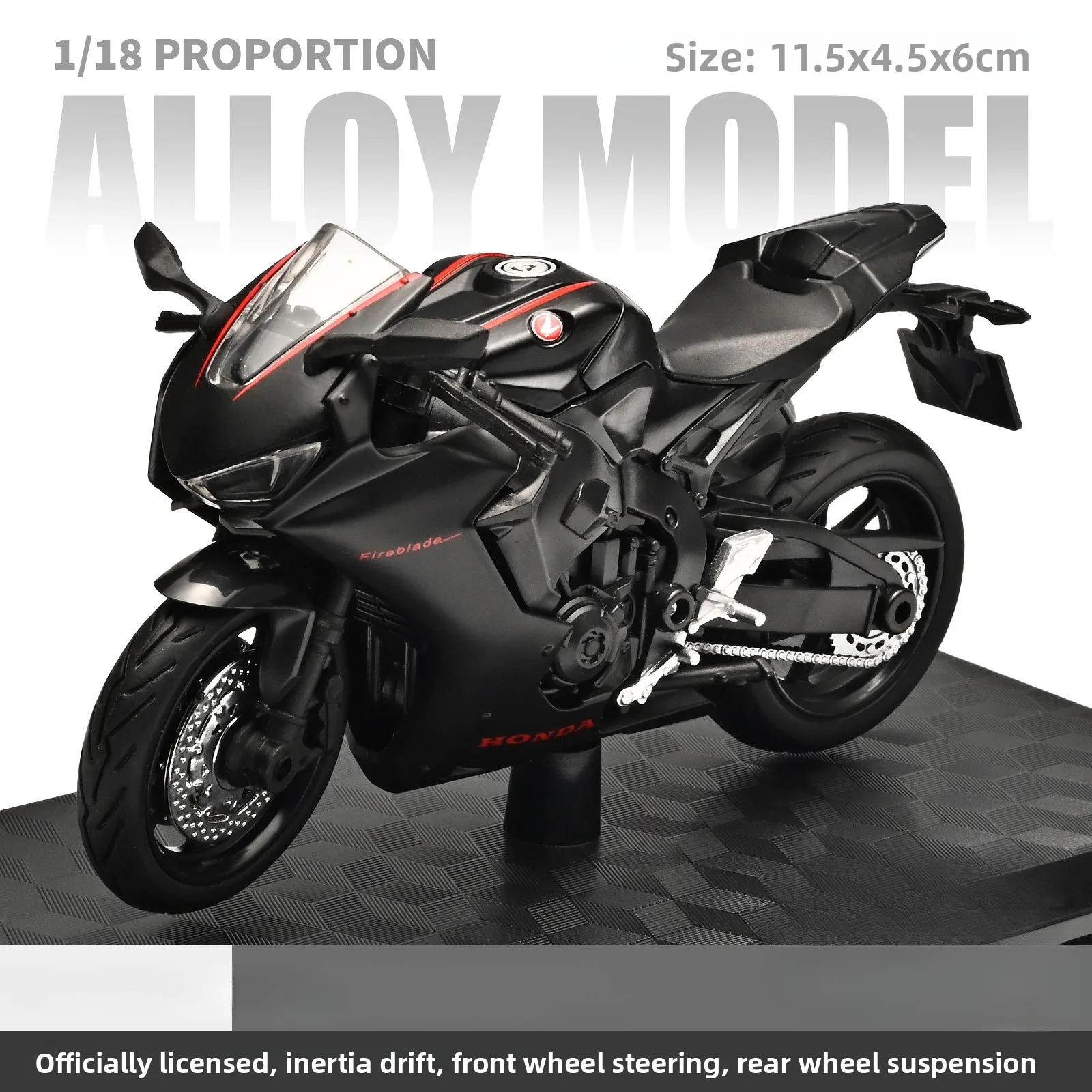 1:18 Scale Motorcycle Model Toy with Shock-Absorber Suspension - Off-Road Autobike Collection