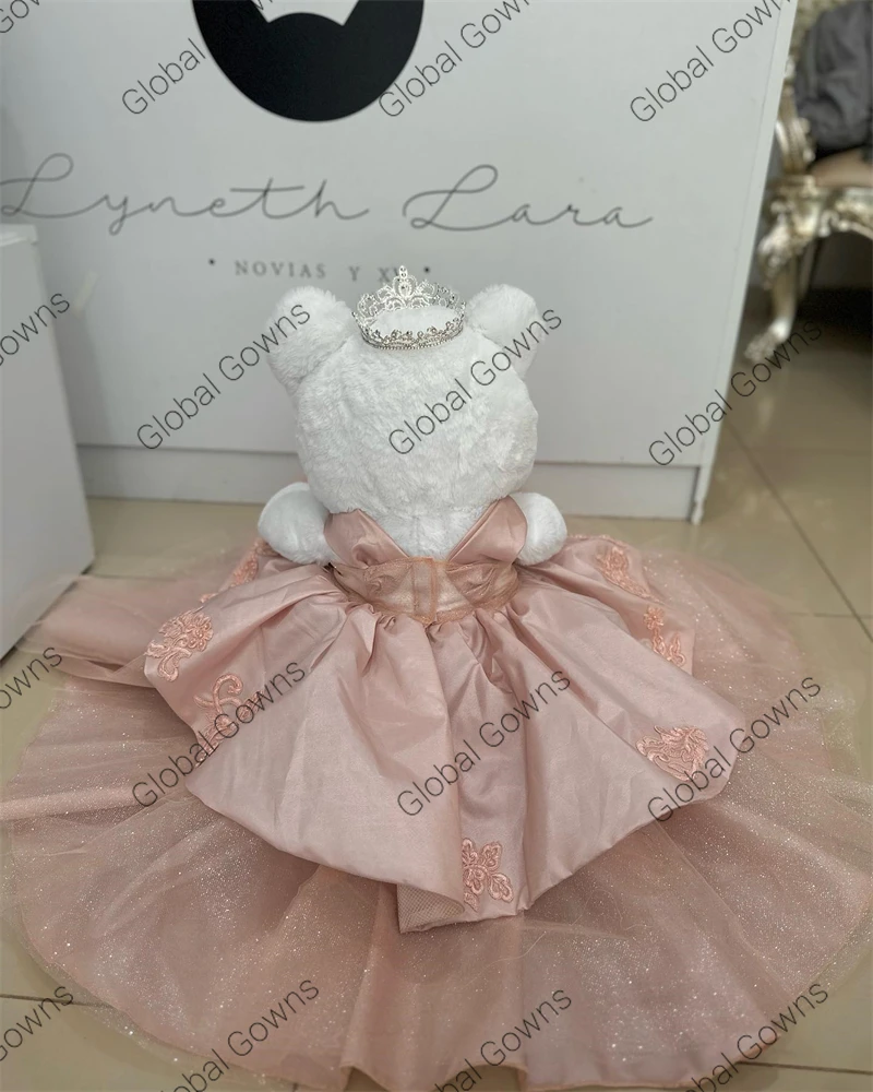 Pink Special Link For Personalized Quinceanera Teddy Bear Dress Exquisite Appliques Tiered