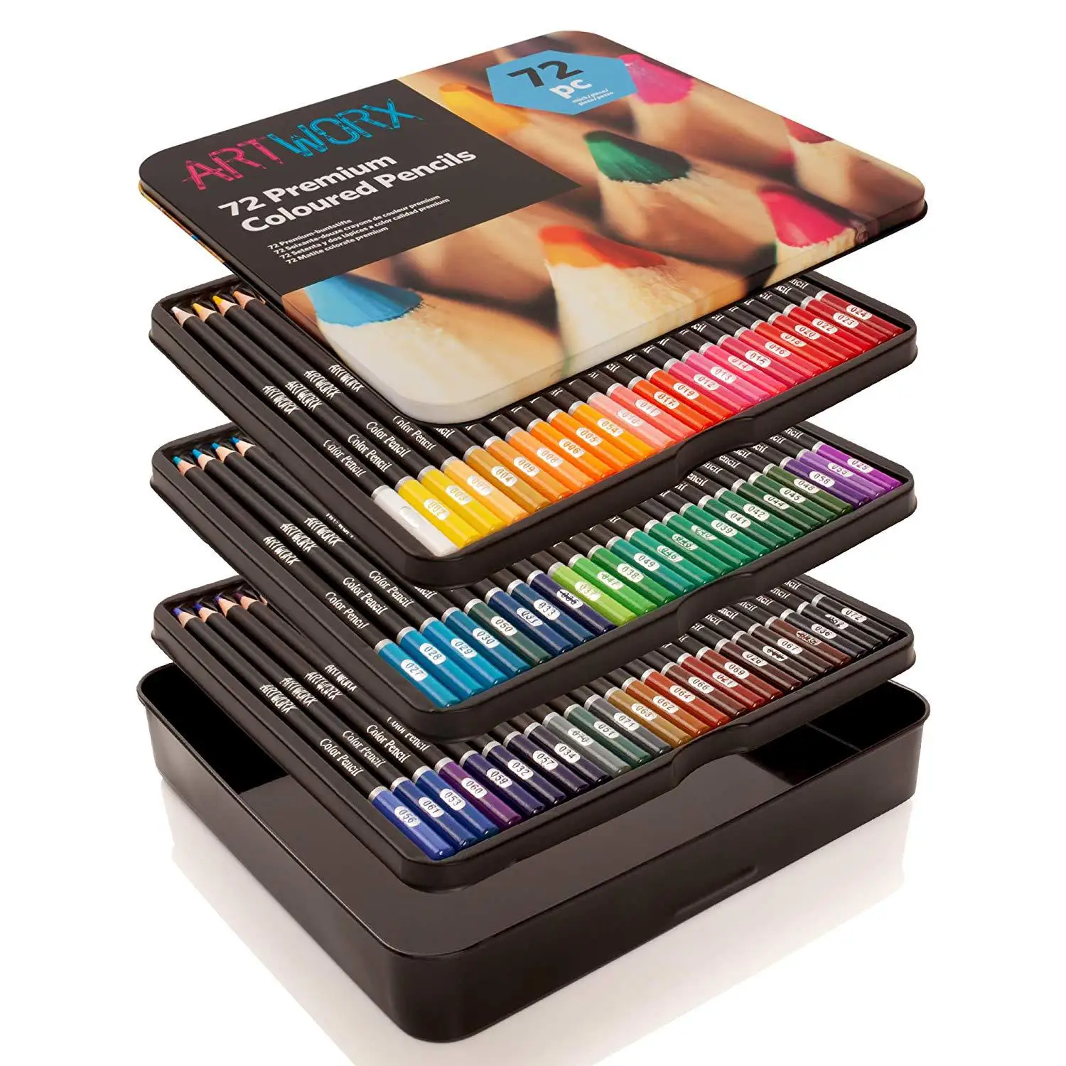 Colored Pencils for Adult Coloring Book,Set of 72 Colors,Artists Soft