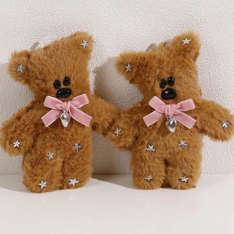 Cute Bow - Tie Bear Plush Hairpin Soft Bear Hairpin for Girl Decoration Creative Design Bear Hairpin Used for Daily Life