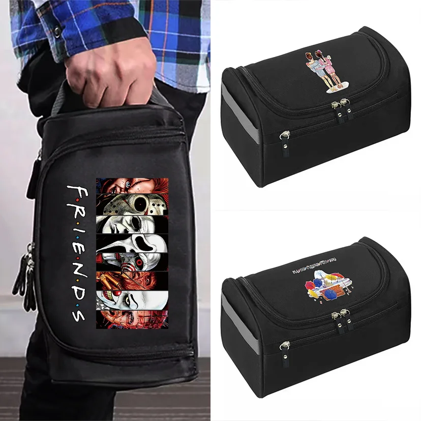 Women Makeup Bags Travel Cosmetic Bag Toiletries Organizer Waterproof Storage Neceser Hanging Friends Pattern Bathroom Wash Bag
