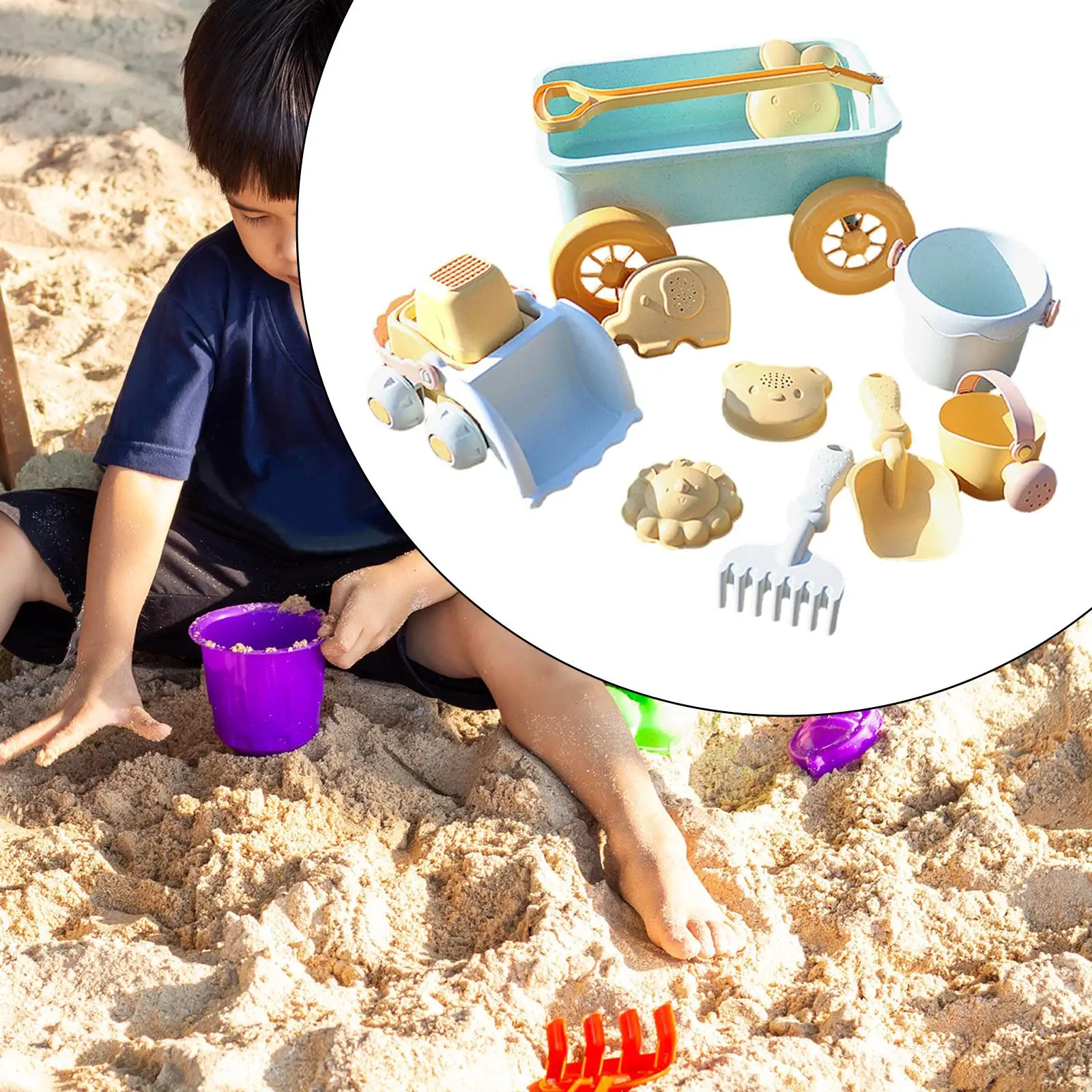 Cart Beach Toys Watering Can Beach Bucket Beach Sand Toys Set for Garden