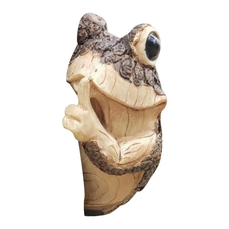

Наружные статуи лягушек для сада, фигурки животных, садовые статуи, наружное украшение, подглядывающая лягушка, коллекционные Статуэтки из смолы