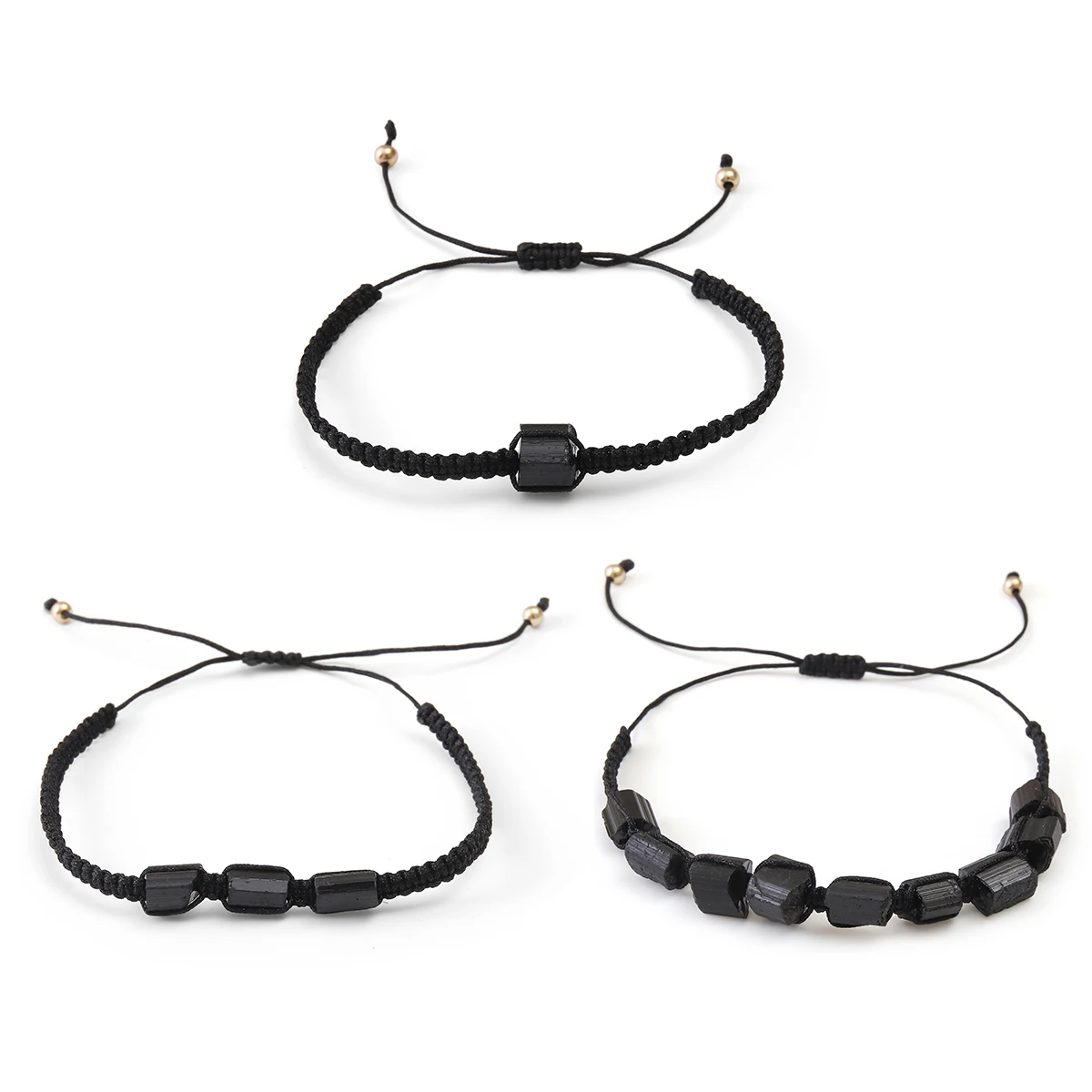 Handmade Black Tourmaline Protection Bracelet - Waterproof Wax Rope Braided Design