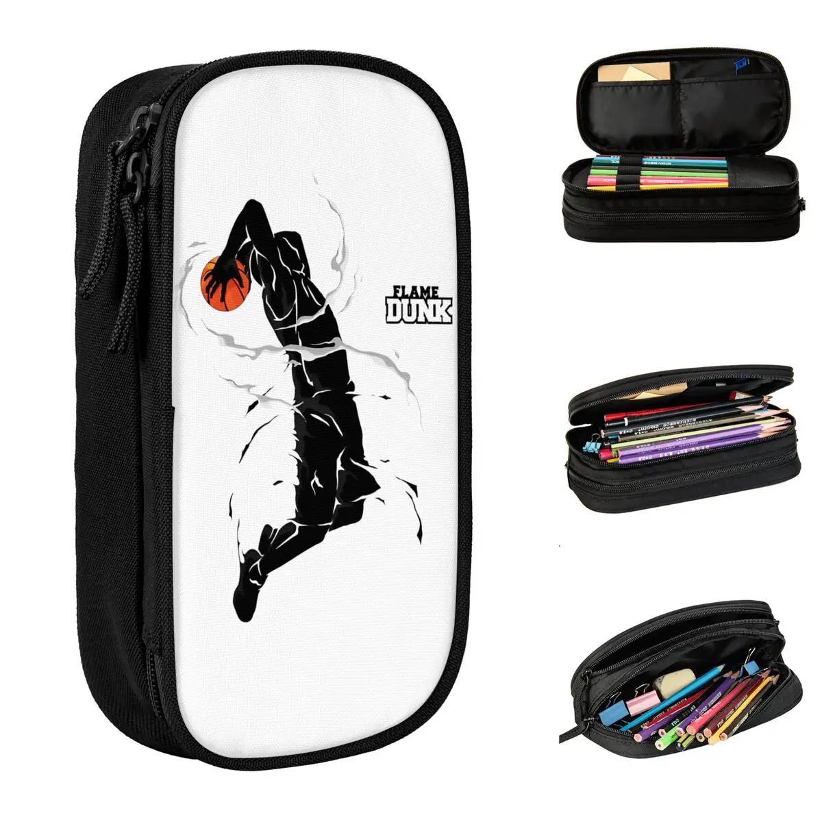 Basketball Slam Dunk Flame Pencil Case Sakuragi Hanamichi Pen Bag Girl Boy Large Storage School Supplies Gift Pencilcases