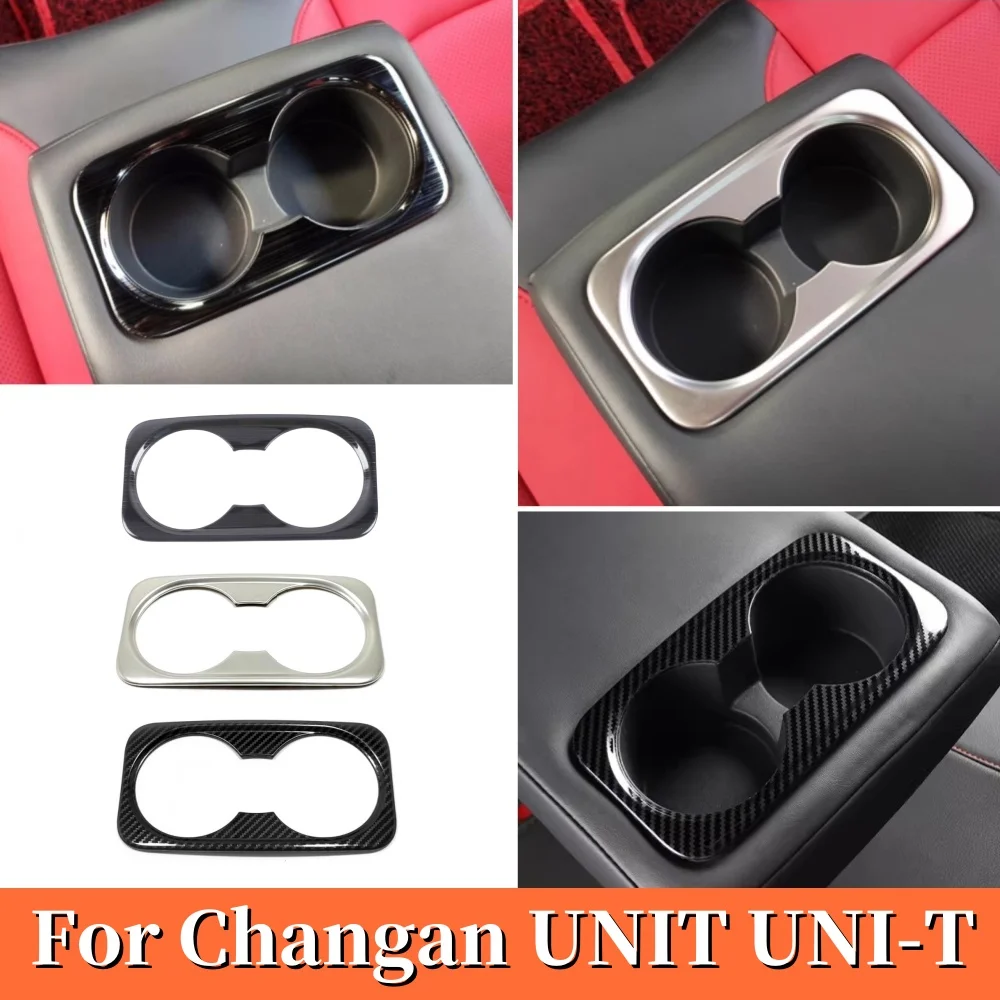 

For Changan UNI-T UNIT 2020 2021 2022 2023 2024 Stainless Interior Styling Accessories Car Rear Cup Drink Holder Frame Trims