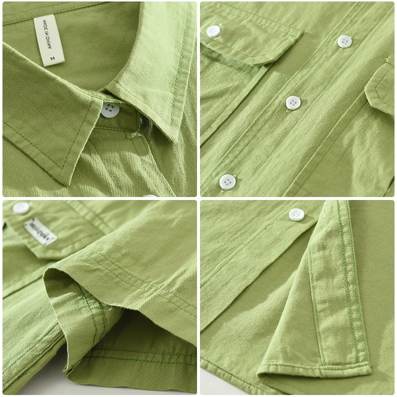 Men Casual Safari Style Short Sleeve Shirts Summer Plus Size Cotton