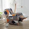 4pcs/set Recliner Slipcovers With Side Pocket Stretch Reclining Couch Covers Printed Furniture Protector 1