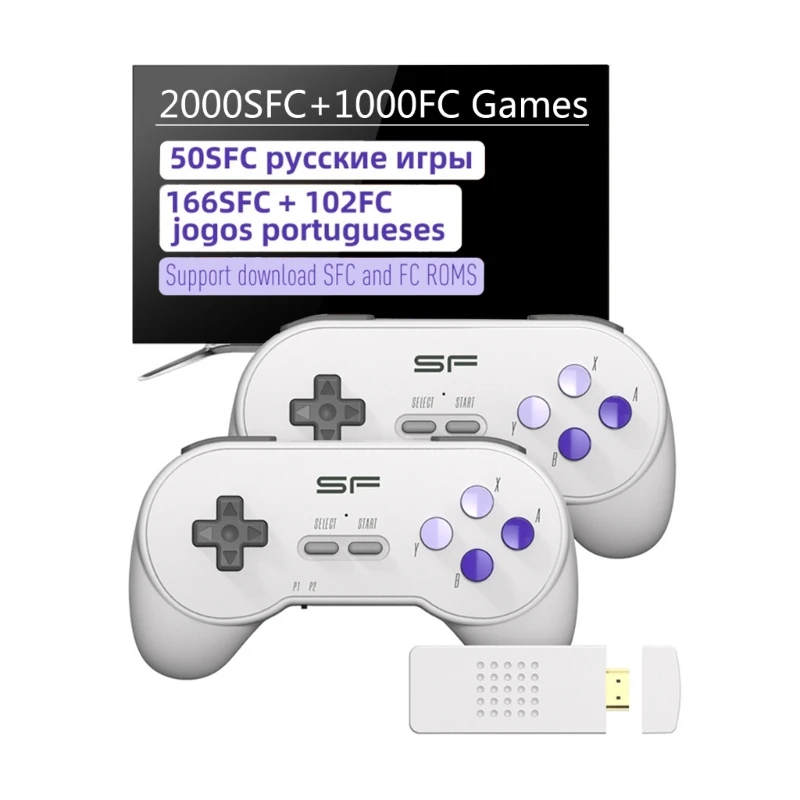 슈퍼 SNES NES + 게임용 16 비트 무선 레트로 게임 콘솔 드라이브 더블 플레이어 용 4K 1 게임 스틱
