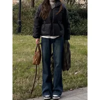 Casual Jeans Straight Leg Women Autumn Winter Vintage Loose Retro American Style Streetwear Chic Wide Leg Pants Women's pants