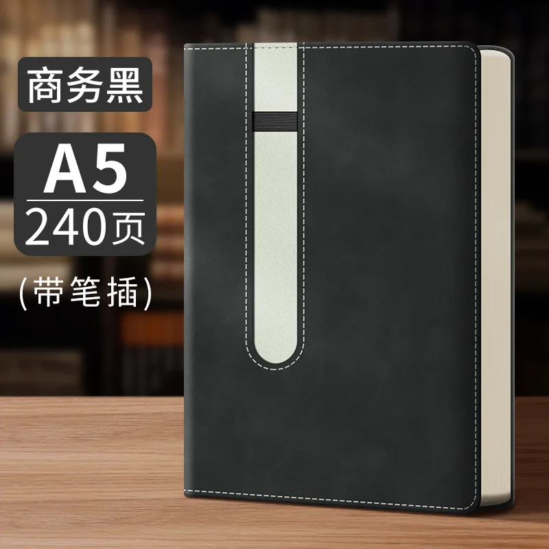 Carnet de notes en cuir personnalisé au toucher de peau, avec prise de stylo intégrée, pour les achats chauds transfrontaliers, Simple, pour le bureau et les affaires