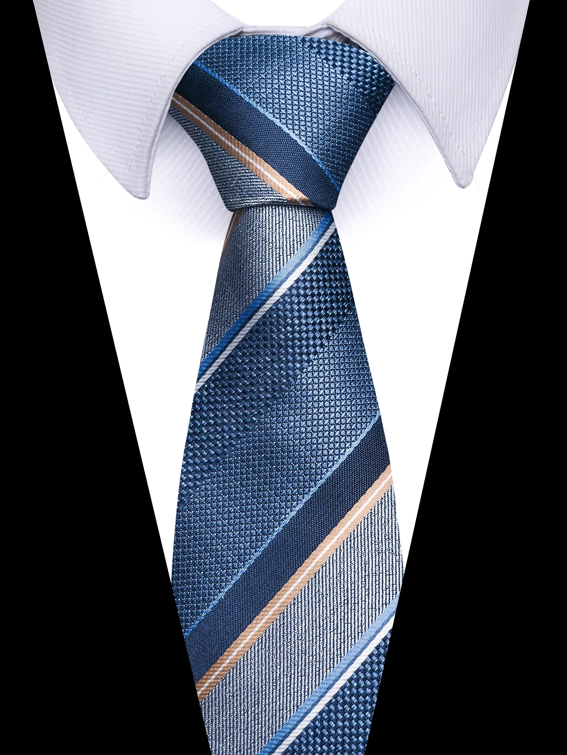 8 cm Silk Neck Tie Stripe For Men Suit Accessories Fit Wedding Workplace Birthday Gift
