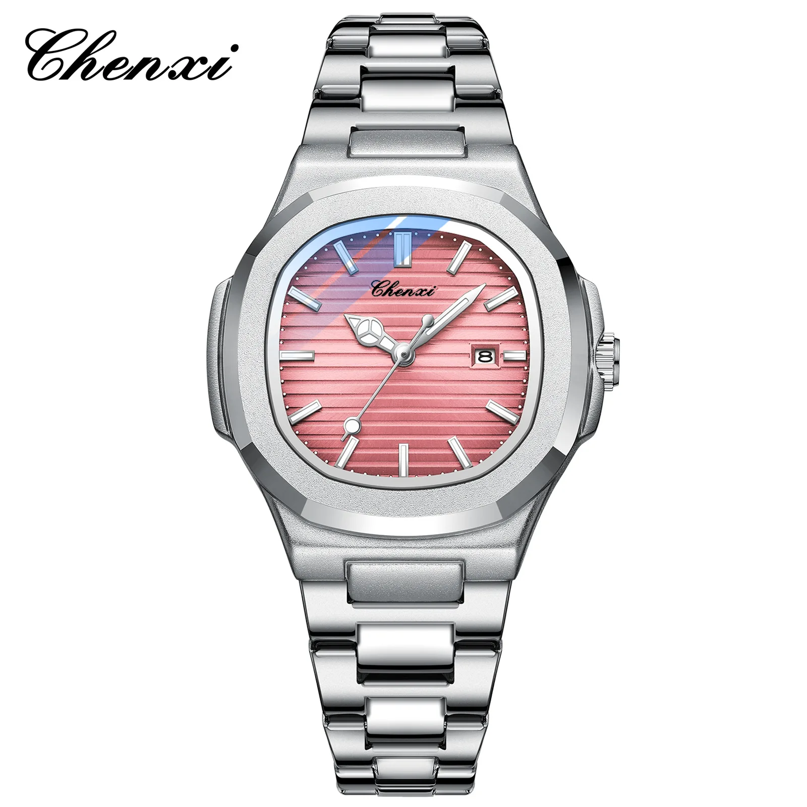 CHENXI 8222 New Ladies Watches Women Fashion Elegant Silver Stainless Steel Party Quartz Wristwatch Watch Gift Relogio Feminino 2