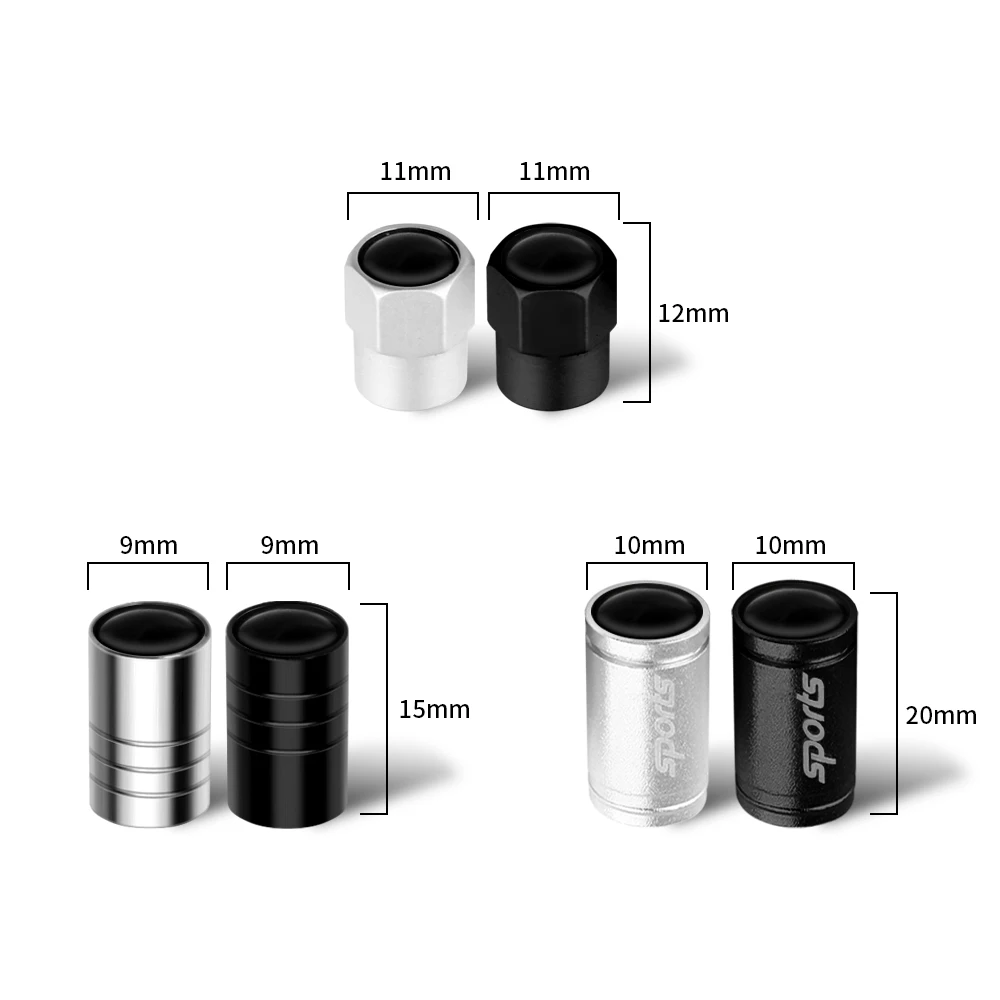 Tire Valve Caps Car Styling 3D Metal Wheel Stem Air Valve Caps Tire Dust Covers For Volkswagen R Rline Golf GTI Passat Touareg Polo Tiguan