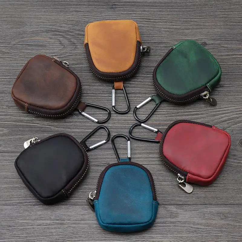 Mini Pochette in Pelle PU Stile Retrò con Cerniera per Monete, Auricolari e Accessori Borsa - immagine 2