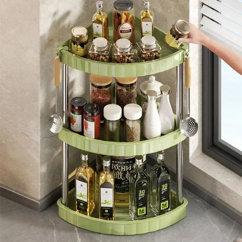 

Saving Supplies Multifunctional Organizer Countertop Seasoning Spice Rack Corner Kitchen Hooks With Shelf
