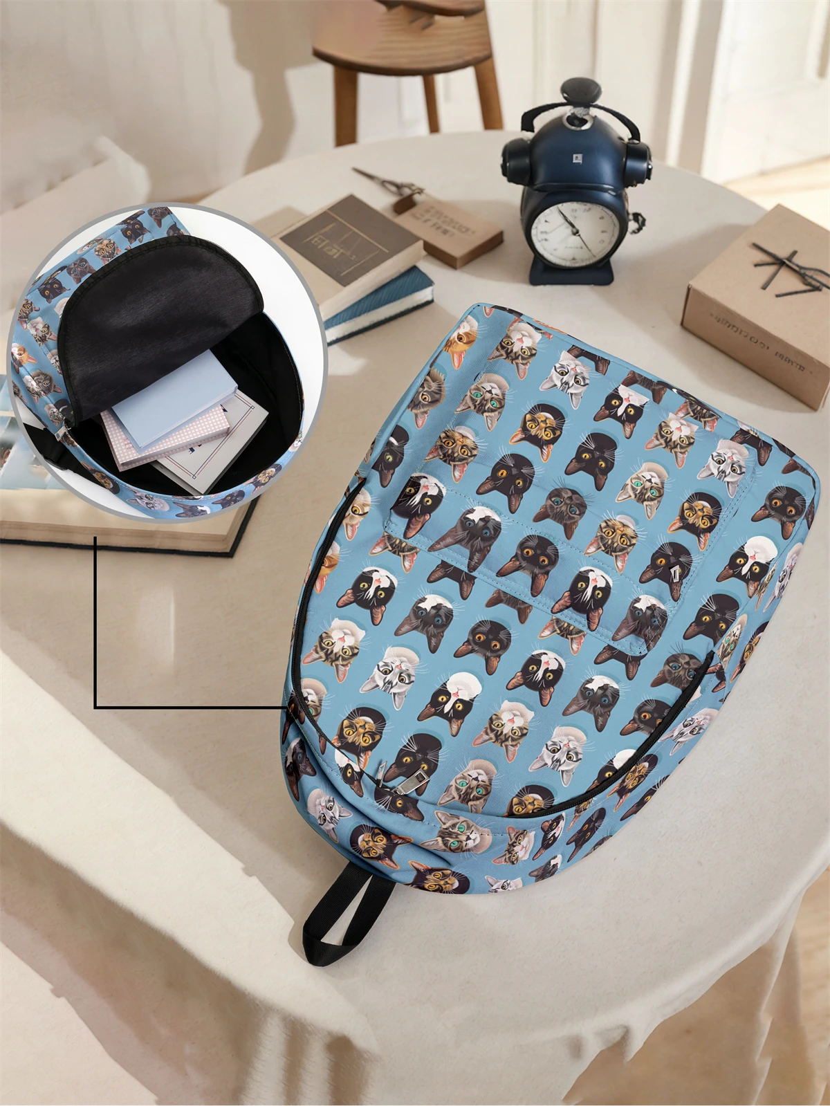 Cat pattern backpack, 2025 new model, casual travel backpack, lightweight and simple casual travel backpack