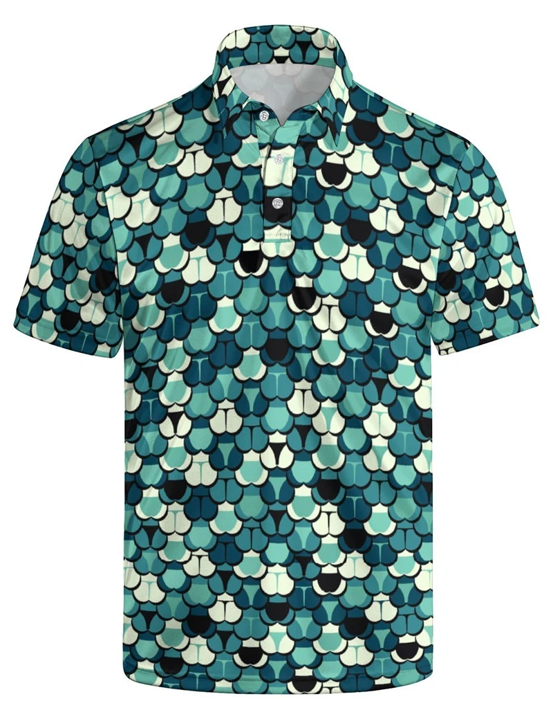 

Футболка-поло мужская с коротким рукавом, модная рубашка-поло с 3D рисунком Гаваи, повседневная одежда, лето