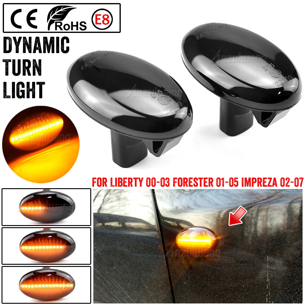 

2x Dynamic LED Repeater Fender Side Marker Light Turn Signal Indicator Binker For Subaru Impreza GD GG Liberty Forester SF SG SH