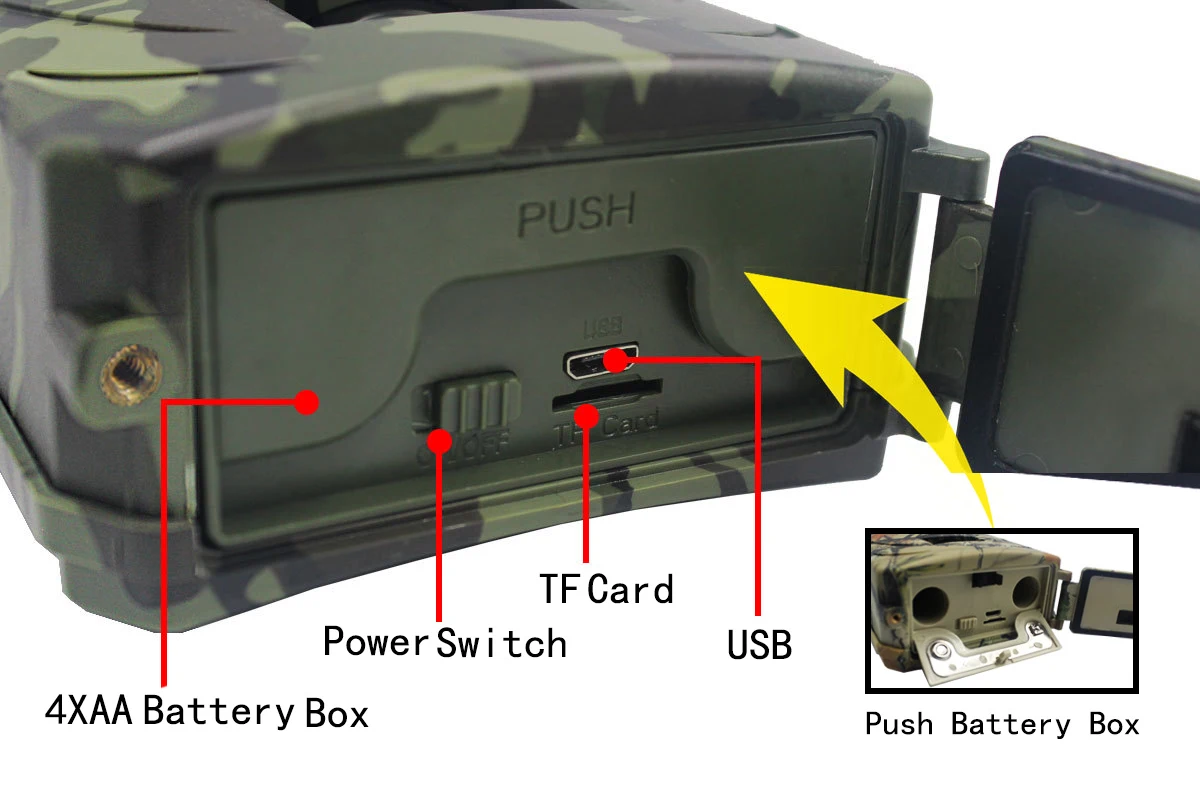 OutdoorPR100Hunting Trail Camera 12MP Wild Animal Detector Cameras HD Waterproof Monitoring Infrared Cam Night Vision Photo Trap