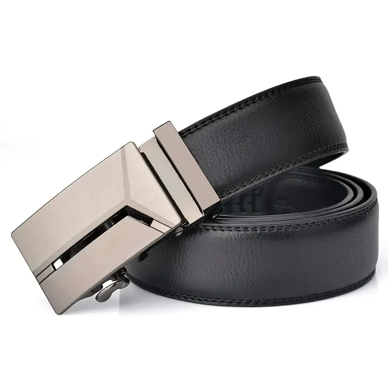 Fashionable business men's belts Authentic luxury brand belts Automatic buckle belt Leather soft belt with casual pants Jeans