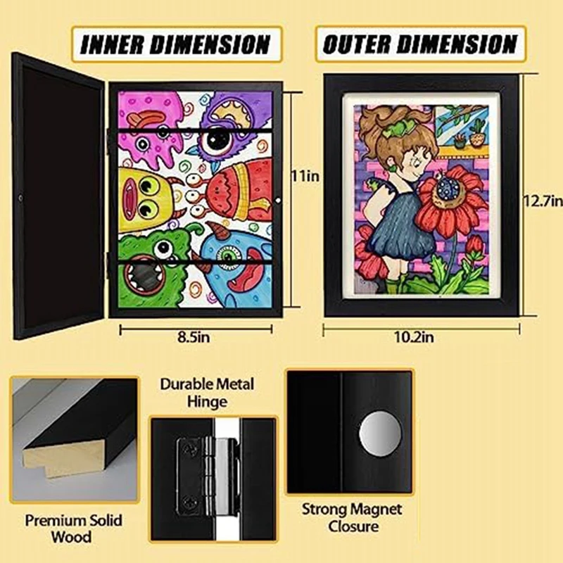 1 Pcs Horizontal And Vertical Art Display 8.5X11 Front Opening Changeable Kids Artwork Frames