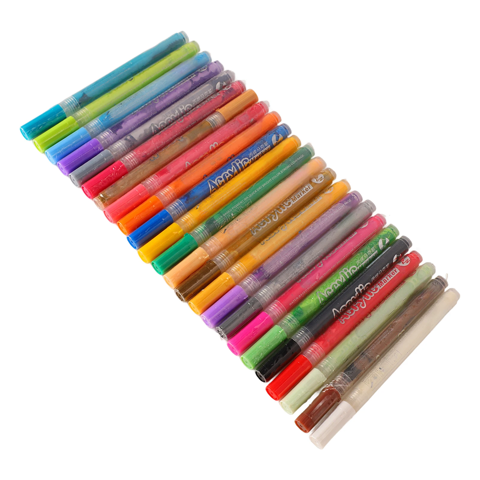 24 Colors Marker Vivid Colors Highly Tinted Acrylic Pen Permanent Waterproof Odorless Multipurpose for Bags