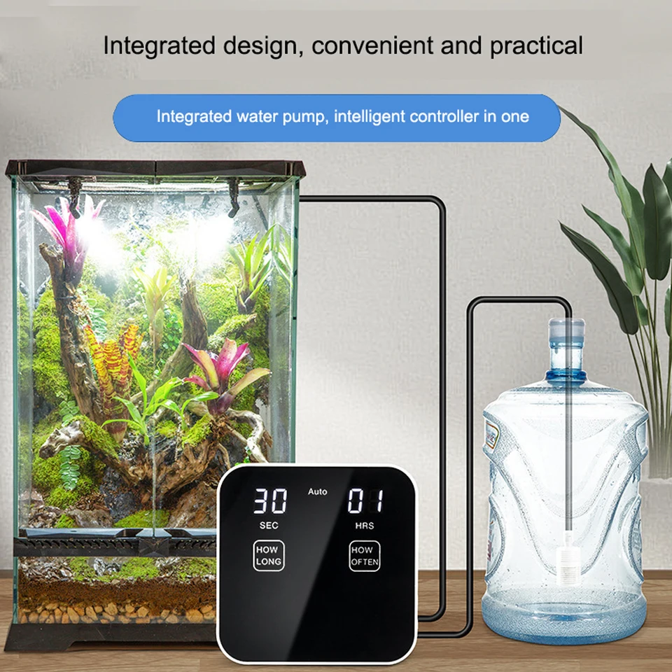 Intelligent Reptile Fogger Terrari Umidificatore Timer Elettronico Nebbia Automatica K Sistema Di Spruzzatura Foresta Pluviale Controllo Irrigatore - Foto 7