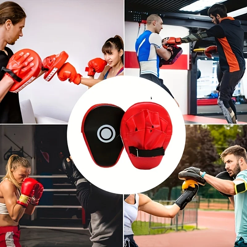 Professional Boxing Impact Pu Curved Hand Target Shock-Absorbing Training Hand Pad Martial Arts Target for Karate Boxing Mma Muay Thai Fighting Sports Training Bezel
