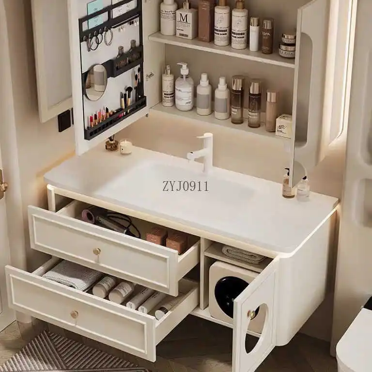 *Bathroom Cabinet Combination Hot Bending Integrated Basin Washbasin Washbasin