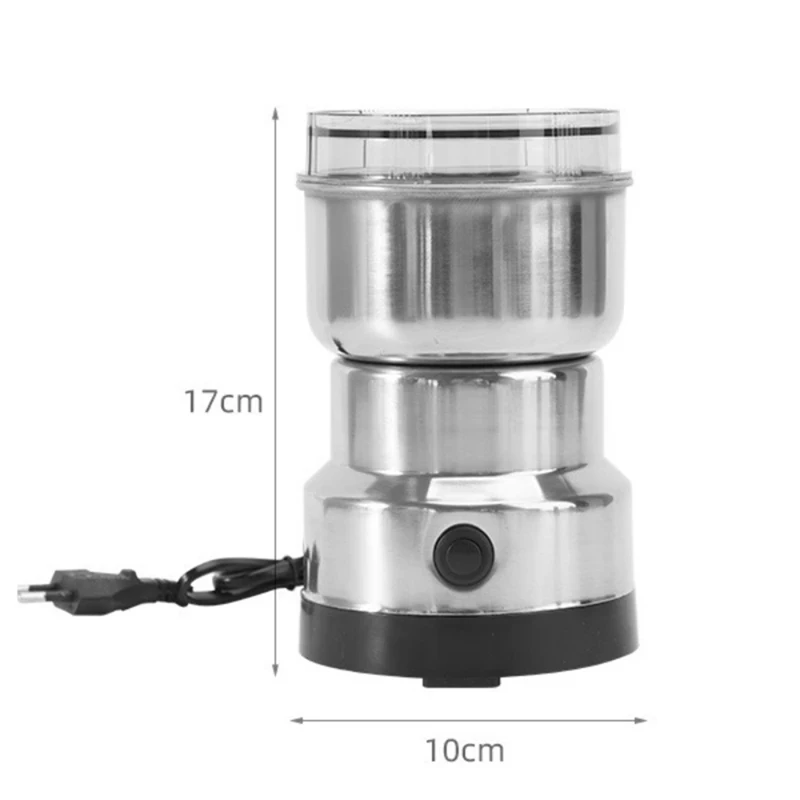 1 Piece Coffee Grinder Electric Portabl Bean Grinding Machine Stainless Kitchen Grain Chopper EU Plug