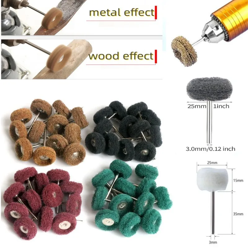 

1bag Nylon Mini Drill Abrasive Brush 2.35mm 3mm Shank Buffing Polishing Wheel Rust Remover for Dremel Rotary Tool Accessories