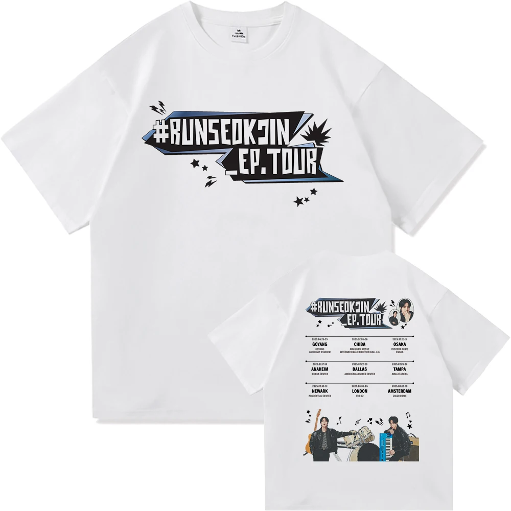 RUNSEOKJIN EP.TOUR Tシャツ JINサイズ ホワイト Jin Runseokjin EP Tour 2025 T Shirt Hot Fashion Men/Womne