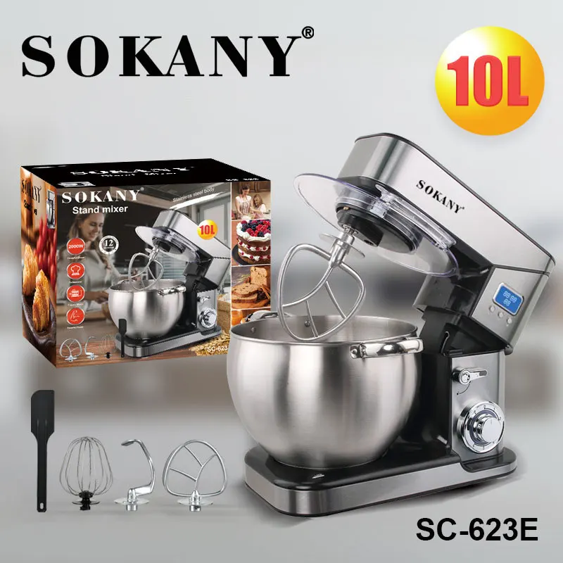 stand mixer for cakes baking Kitchen Food Blender Cream Whisk Cake Dough Mixers With Bowl Stainless Steel Chef Machine 10 litres 6