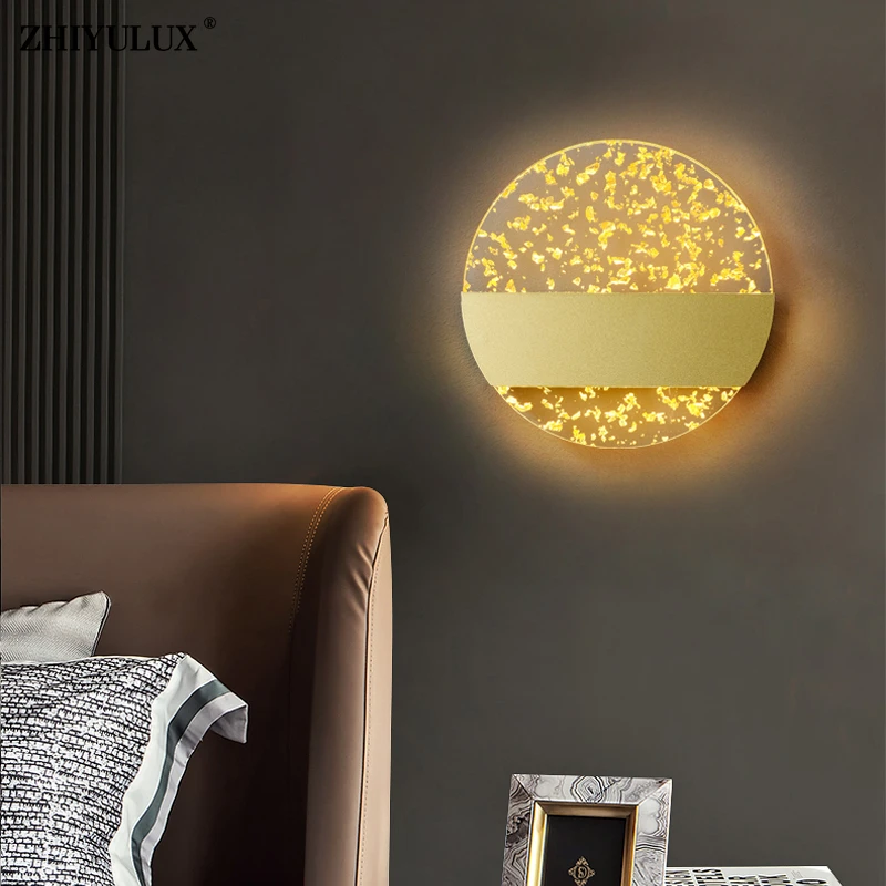 wall mounted lights Creative Gold Bright New Modern LED Wall Lamps Living Dining Study Room Bedroom Bedside Aisle Corridor Lights Indoor Lighting decorative wall lights