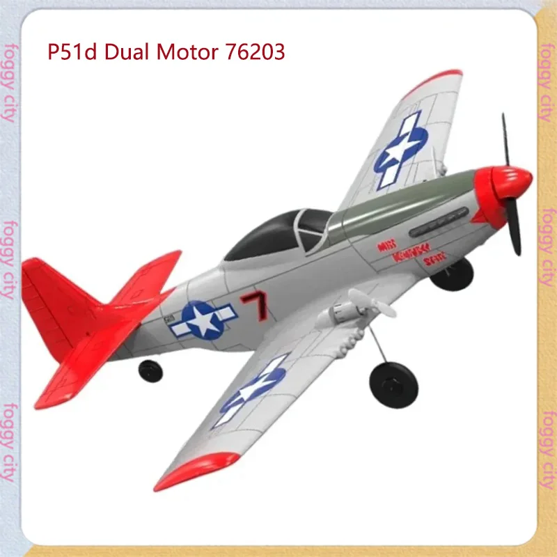 

Two Channel Remote-controlled Aircraft Beginner's Entry Model Mustang P51d Dual Motor 76203 Birthday Toy Gift