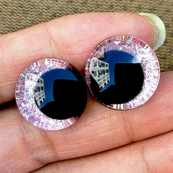 Set of 20 Sparkling Red 3D Glitter Eyes - 16mm (Pink)