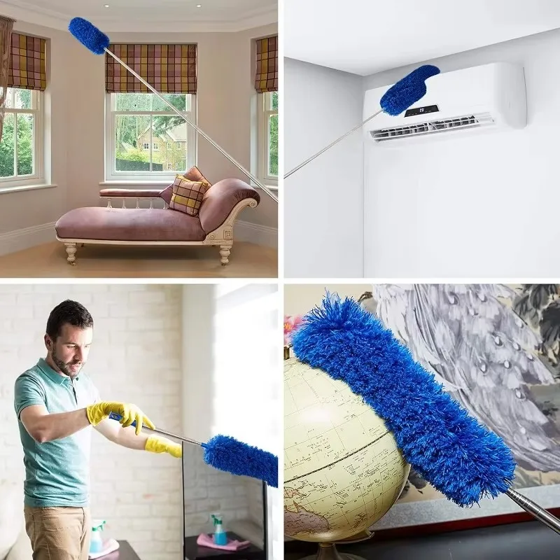 Telescopic Washable Duster 250 cm Multifunctional Microfibre Brush Gap Mop for Spider Web Remover Dust Cleaning